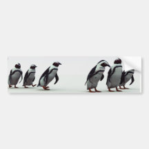 Penguin Line-up Bumper Sticker
