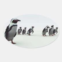 Penguin Line-up Sticker