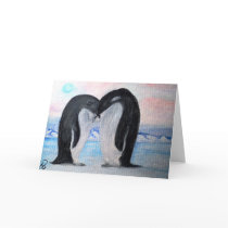 Penguin Love Bird Note Card