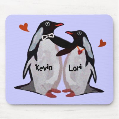 Penguin Love Couple Mousepads