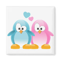 Penguin Love magnets by heartlocked Penguin Love magnets