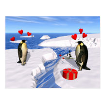 Penguin Lovers Postcard