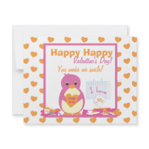 Penguin Making Valentines invitations by candystore Penguin Making Valentines invitations