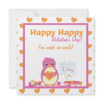 Penguin Making Valentines invitations by candystore Penguin Making Valentines invitations