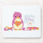 Penguin Making Valentines Mousepads
