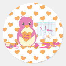 Penguin Making Valentines Sticker
