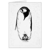 Penguin mother and chick cards