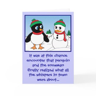 'Penguin n Snowman' Holiday Card card