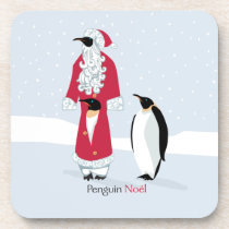Penguin Noel cork coasters