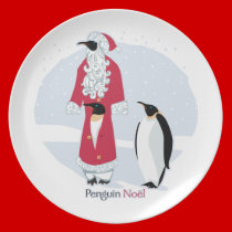 Penguin Noel plates
