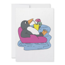 penguin on vacation custom invitations