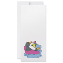 penguin on vacation rack card template