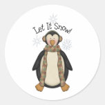 Penguin Pals · Let It Snow Round Stickers