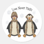 Penguin Pals · Love Never Melts Sticker