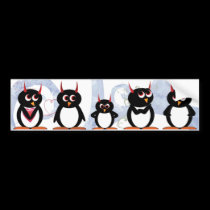 Penguin Parade Bumper Sticker bumper stickers