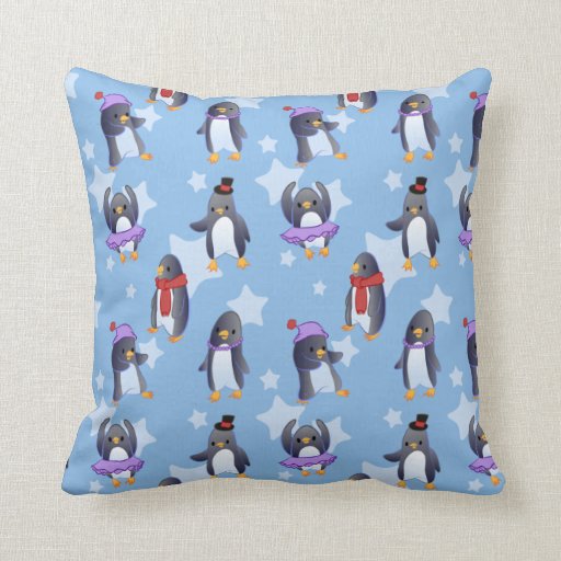 blue penguin pillow