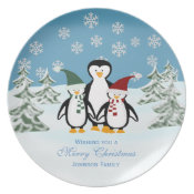Penguin: Personalized Family: Christmas Plate plate
