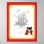 Penguin Pirate Print