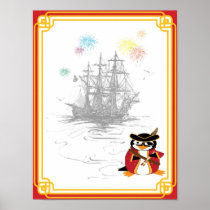 Penguin Pirate Print