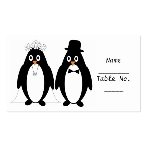 Penguin Place Setting Card Business Card (front side)