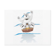 Penguin Polar Bear Snow postcards