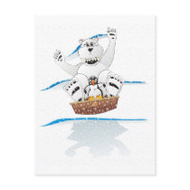 Penguin Polar Bear Snow postcards by graphxpro Penguin Polar Bear Snow postcards