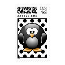 Penguin Polka Dot Postage Template