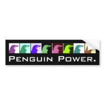 Penguin Power Bumper sticker bumper stickers by KevOzDotCom Penguin Power Bumper sticker bumper stickers