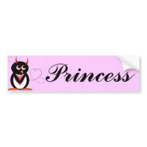 Penguin Princess Bumper Sticker bumper stickers by audrart Penguin Princess Bumper Sticker bumper stickers