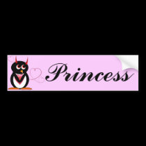 Penguin Princess Bumper Sticker bumper stickers
