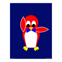 Penguin - Red posters by lonvig Penguin - Red posters