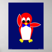 Penguin - Red Poster