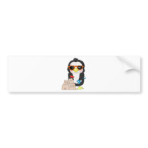 penguin sandcastle bumper sticker