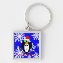 penguin Santa Keychain