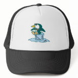 penguin sitting on ice cube mesh hat