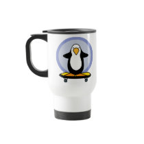 Penguin Skateboarding mug