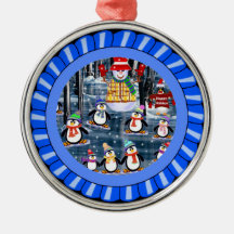 Penguin Skaters Ornament