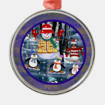 Penguin Skaters Ornament