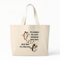 Penguin Ski Adventure Tote Bags
