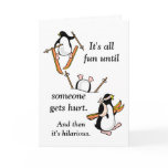 Penguin Ski Adventure Card