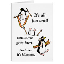 Penguin Ski Adventure Card