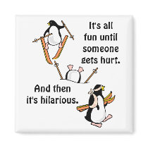 Penguin Ski Adventure Fridge Magnet