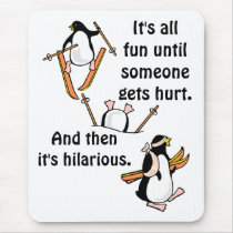 Penguin Ski Adventure Mouse Pads