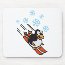 Penguin ski mousepad