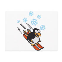 Penguin ski post cards