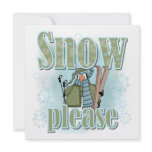 Penguin Ski Snow Please T-shirts and Gifts Custom Announcements