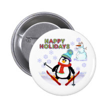 Penguin Skier Buttons