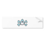 penguin Skull blue Crossbones Bumper Sticker