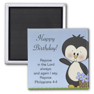 Penguin Smiles Happy Birthday Magnet magnet