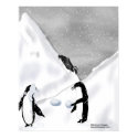 Penguin Snowball Fight Print by Birdman77 Penguin Snowball Fight Print